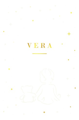 Meisjeskaartje kalkpapier met meisje met teddybeer - Vera