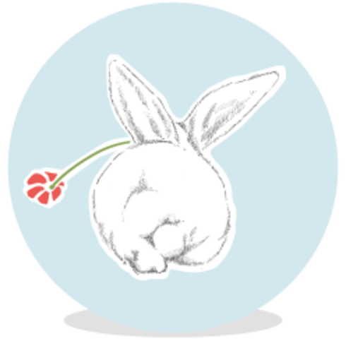 Sluitsticker -  konijntje - jongentje