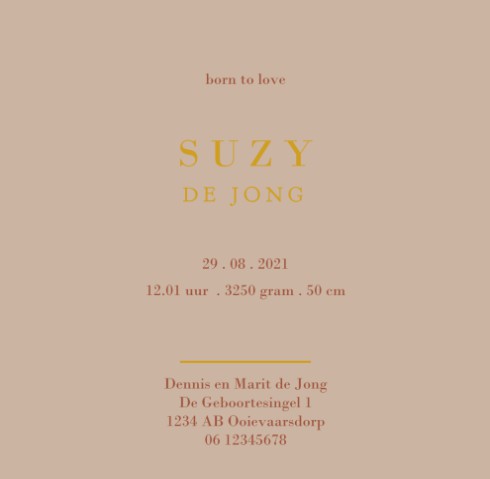 Enkelkaartje meisje met bloem - Suzy achter