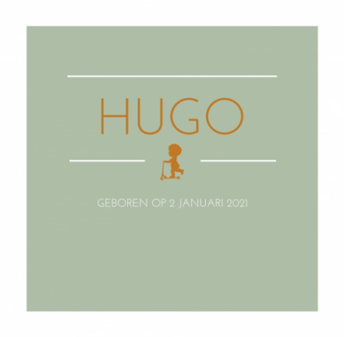 Klassiek geboortekaartje silhouette - Hugo