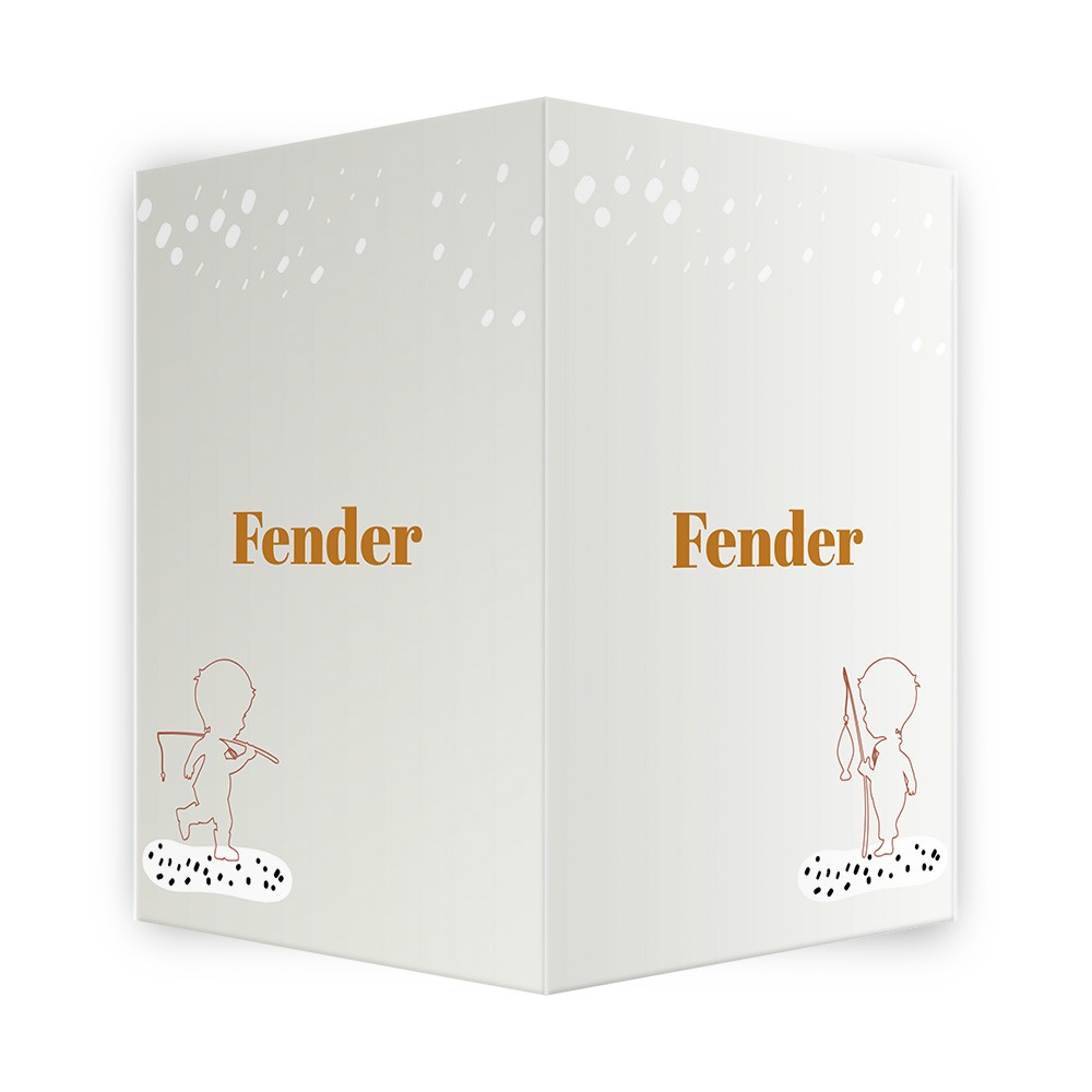 Geboortebord silhouette spelen jongen - Fender
