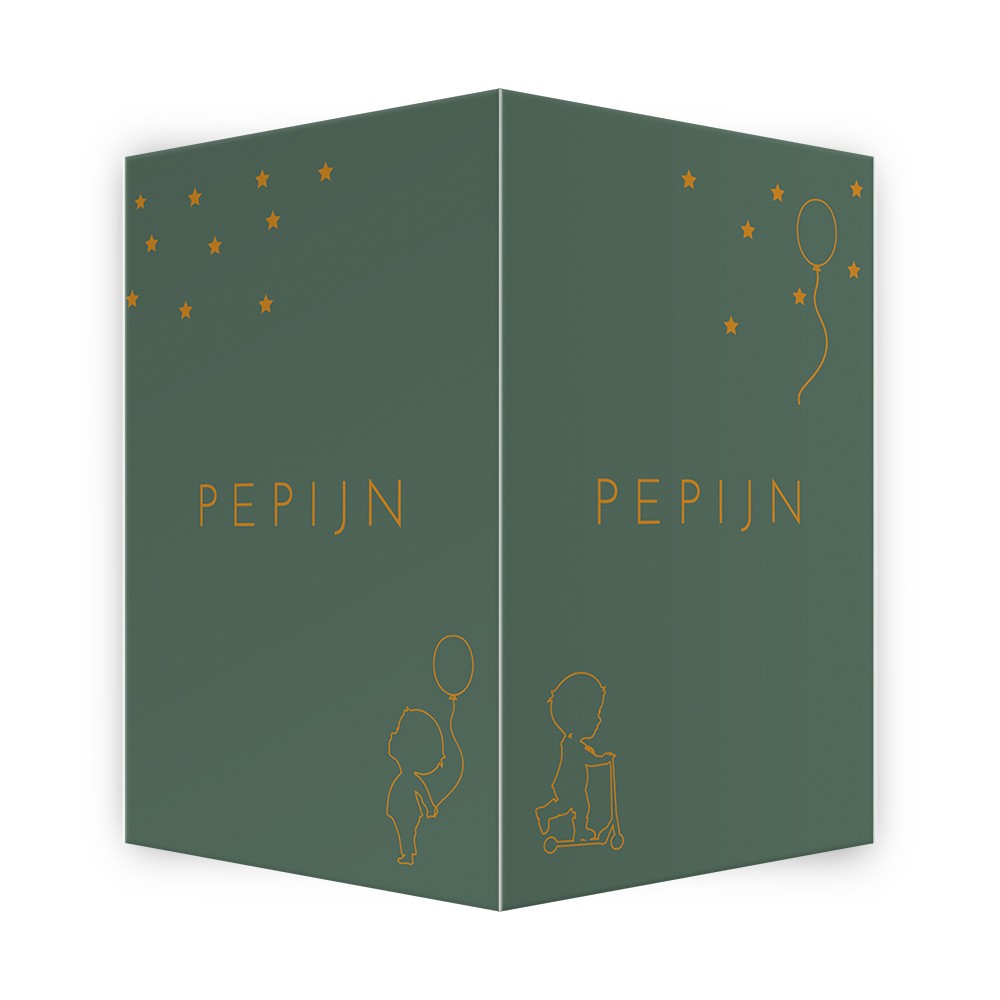 Geboortebord silhouette spelen jongen - Pepijn