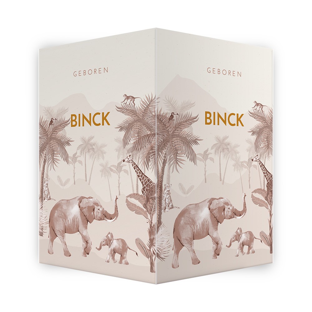 Geboortebord jungle met dieren - Binck