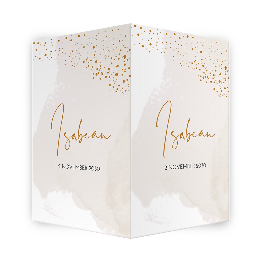 Geboortebord Isabeau meisje watercolor - 50x70