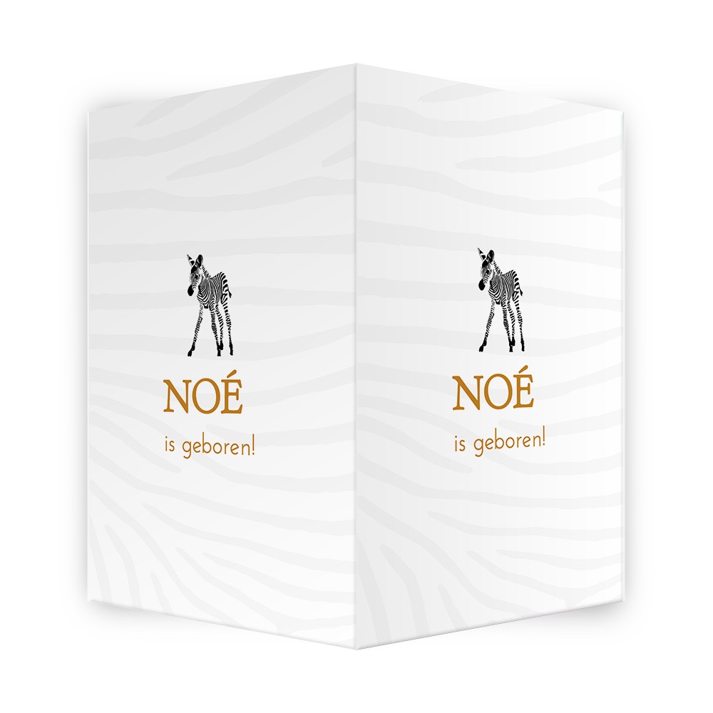 Stoer en clean geboortebord zebra - Noe