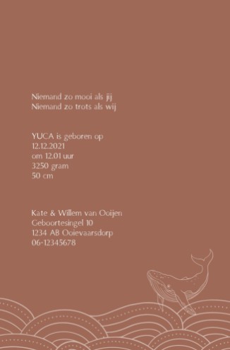 Geboortekaartje achterkaartje - walvis Yuca (2 van 2)