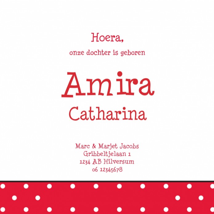 Geboortekaartje Amira - Gb