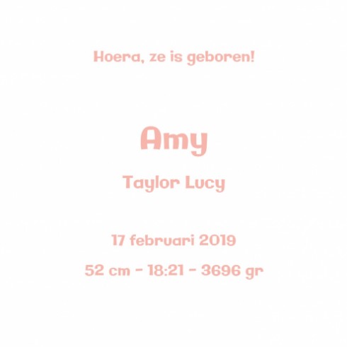 Geboortekaartje Amy - Simply Cute binnen