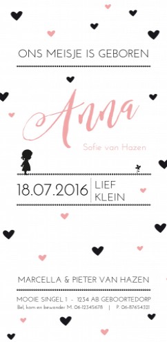 Geboortekaartje Anna - DIY letterpress opmaak