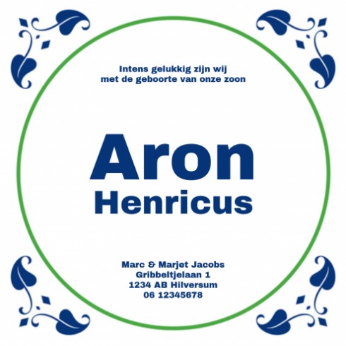 Geboortekaartje Aron - Gb