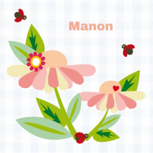 Geboortekaartje bloem - Manon - HK voor