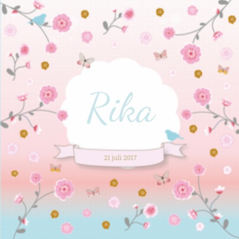 Geboortekaartje bloemen - Rika