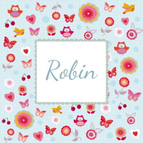 Geboortekaartje bloemen - Robin DZ
