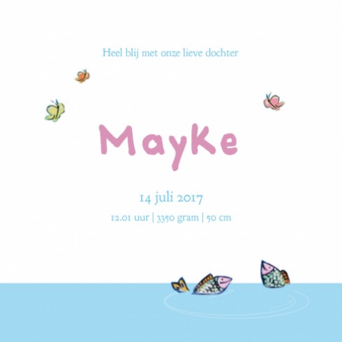 Geboortekaartje Mayke - JH binnen