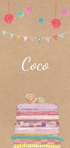 Geboortekaartje Coco met zusje dubbel - EB