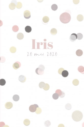 Geboortekaartje met confetti stippen - Iris - EF