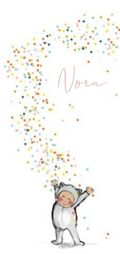 Geboortekaartje met confetti - Nora