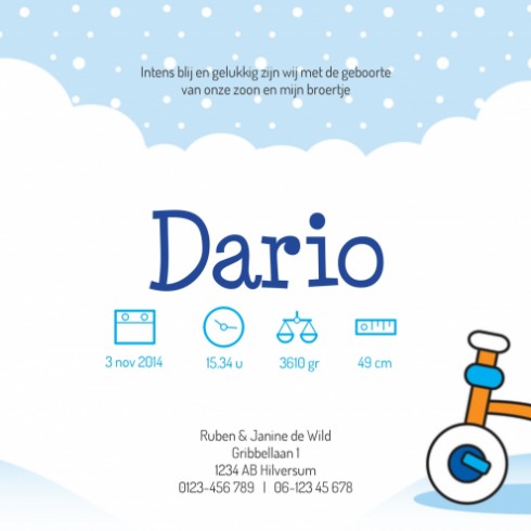 Geboortekaartje Dario - Gb