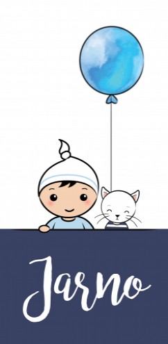 Geboortekaartje DIY jongetje met ballon - Jarno GB voor