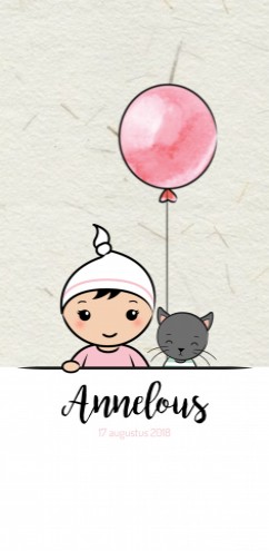 Geboortekaartje DIY kindje met ballon - Annelous GB