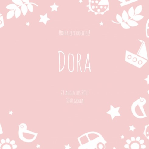 Geboortekaartje - Dora - HK binnen