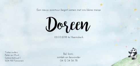 Geboortekaartje Doreen - EB achter