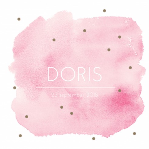 Geboortekaartje Doris waterverf - LD
