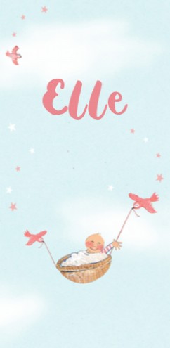 Geboortekaartje Elle met zusjes - EB voor