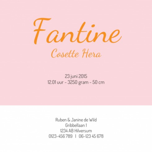 Geboortekaartje Fantine - Gb