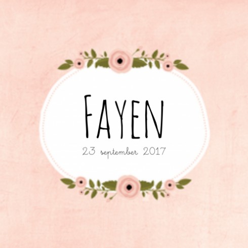 Geboortekaartje Fayen bloemen - LD