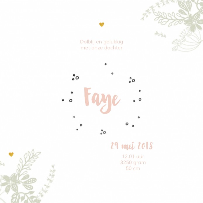 Geboortekaartje Floral Faye - DB