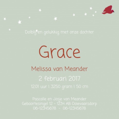 Geboortekaartje Grace - EB