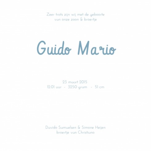 Geboortekaartje - Guido - SC