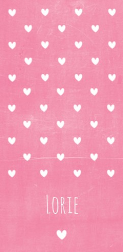 Geboortekaartje hartjes roze Lorie - LD