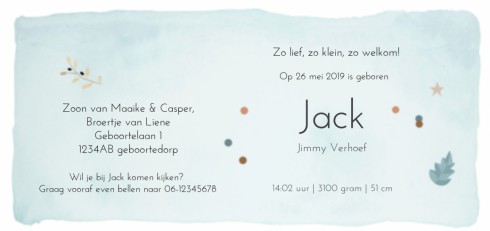 Geboortekaartje - Jack - SV achter
