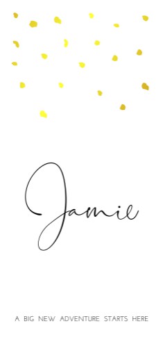 Geboortekaartje Jamie - 1 zijde folie digitaal