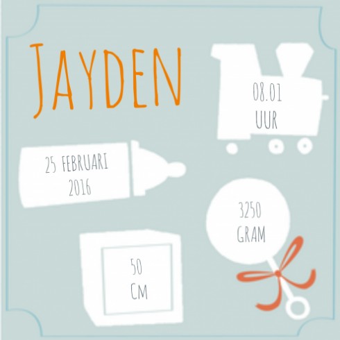 Geboortekaartje - Jayden HS