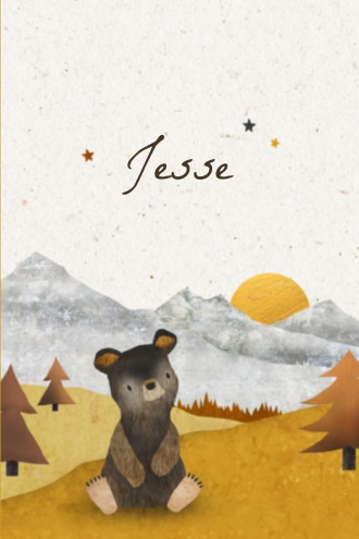 Lief geboortekaartje met beer Jesse - Studio Voorpret
