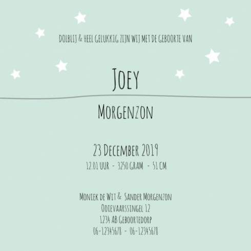 Geboortekaartje - Joey NL - SC
