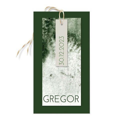 Watercolor stapelkaartje groen - Gregor