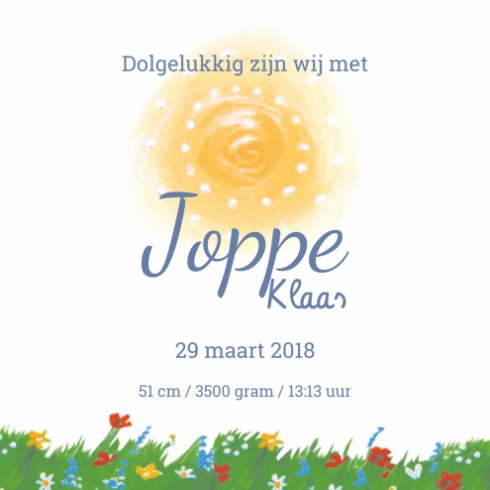 Geboortekaartje Joppe - EB
