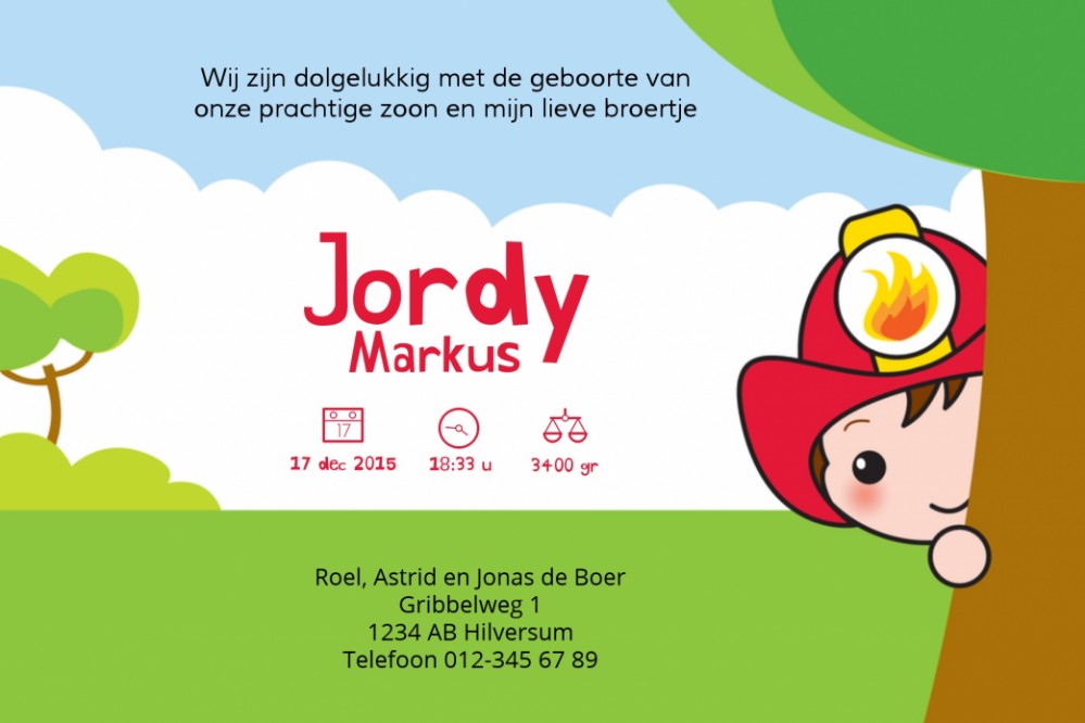 Geboortekaartje Jordy - GB