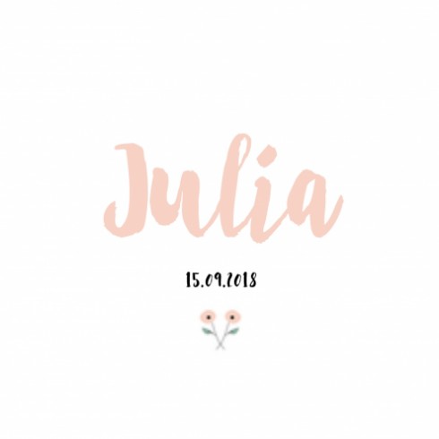 Geboortekaartje Julia bloemen - LD