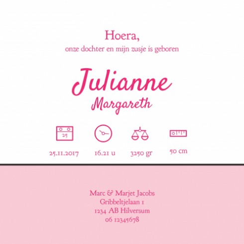 Geboortekaartje Julianne - Gb