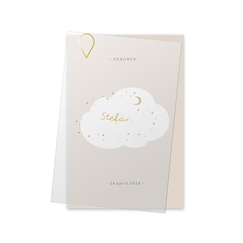 geboortekaartje-kalkpapier-wolkje-goudfolie-maantje-sterretjes-lief-kalkcover+achterkaartje