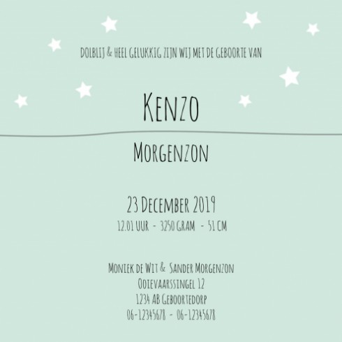Geboortekaartje - Kenzo EN - SC