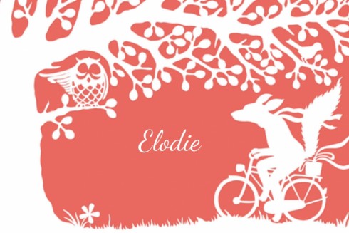 Geboortekaartje knipkunst - Elodie