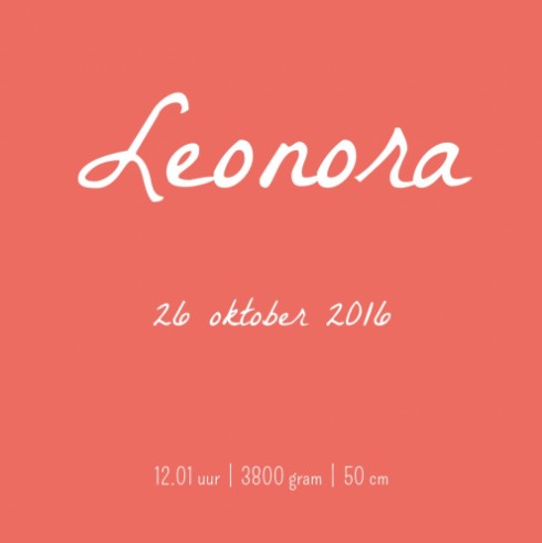 Geboortekaartje knipkunst - Leonora