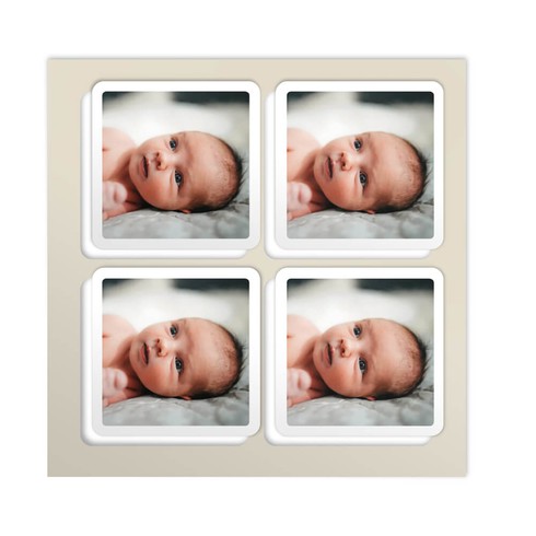 Labeltjes vierkant foto met kader 4 stuks - Polaroid