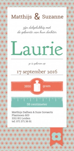 Geboortekaartje Laurie - CV